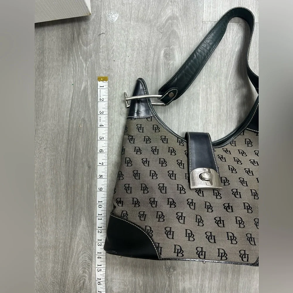 Dooney & Bourke Black and Gray Monogram Shoulder Bag